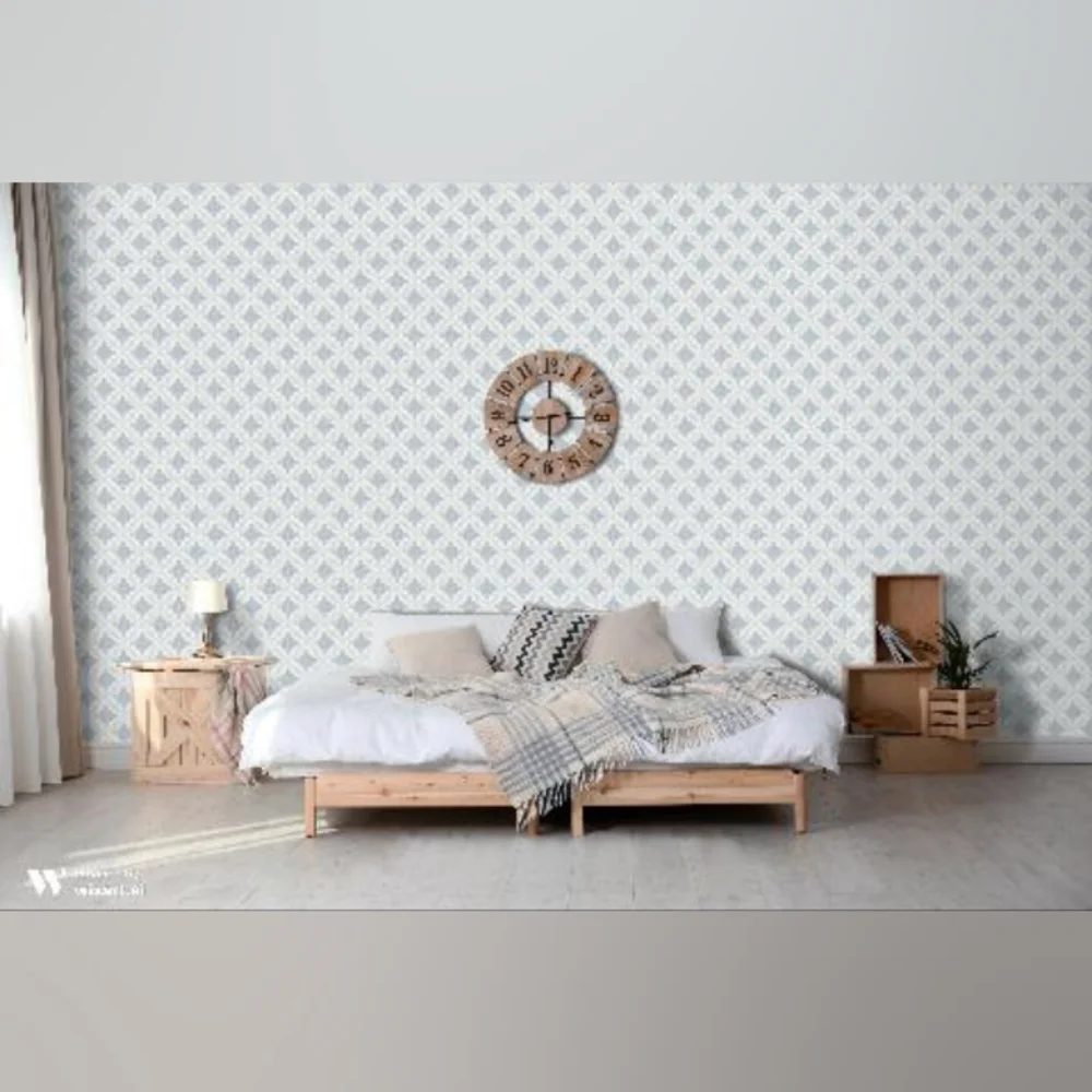 Wallpaper Wynona Geometric Floral White & Navy